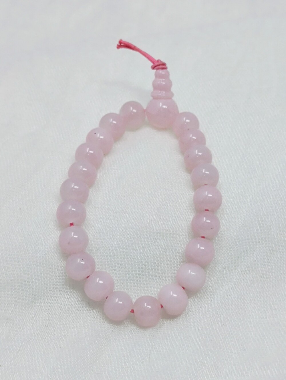 Blush Soft Pink Round Beaded Stretch Bracelet